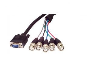 HD15 VGA to 5 BNC Monitor Cable 6 ft Coax M/M