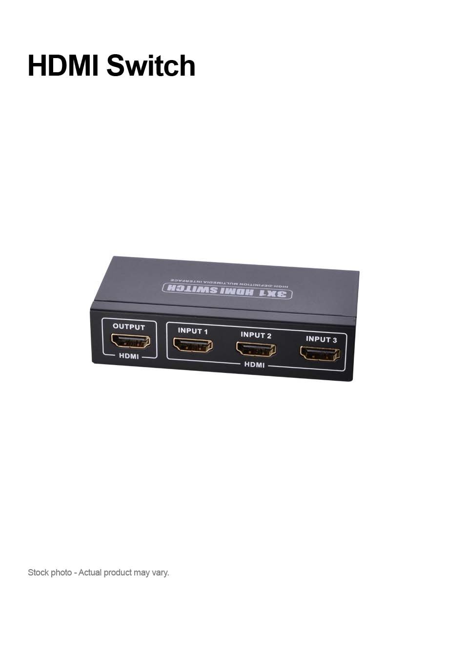 HDMI SWITCH 3X1 Supports 3D 1080p LU606M