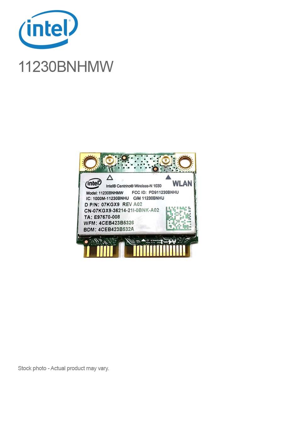 Intel Centrino Wireless-N 1030 IEEE 802.11b/g/n Wi-Fi plus Bluetooth